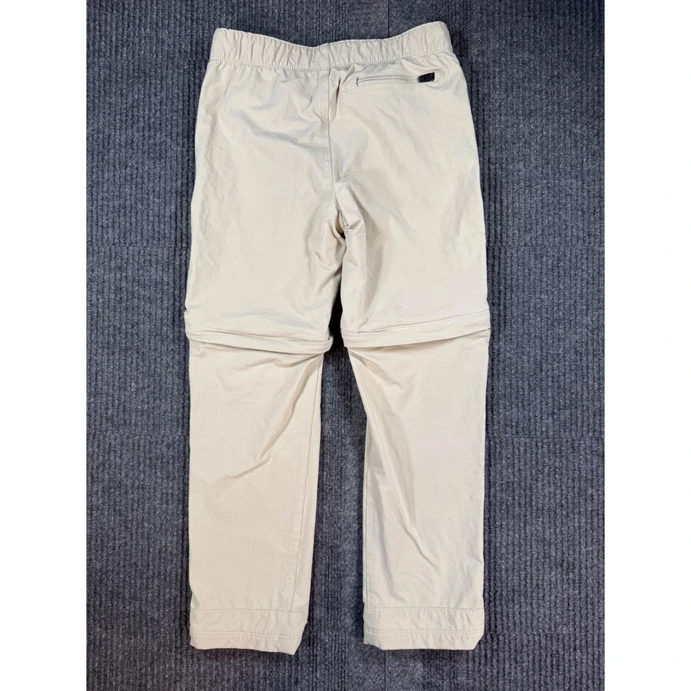 LL Bean Kids Convertible Hiking Pants Tan Khaki Zip Off Shorts Size 6X-7 513663